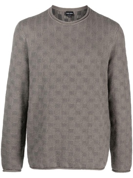 textured fine-knit jumper