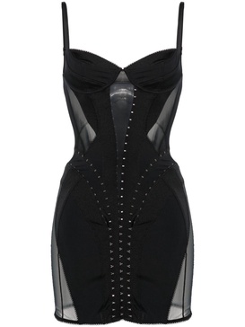 panelled corseted minidress