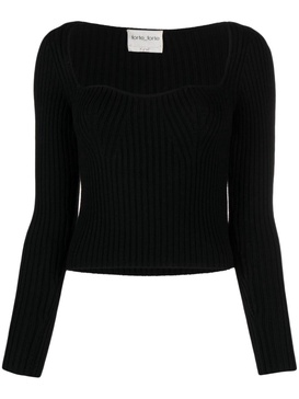 bustier ribbed-knit top