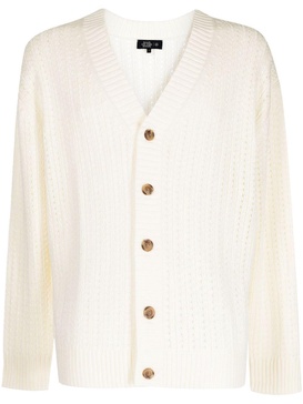 pointelle-knit buttoned cardigan