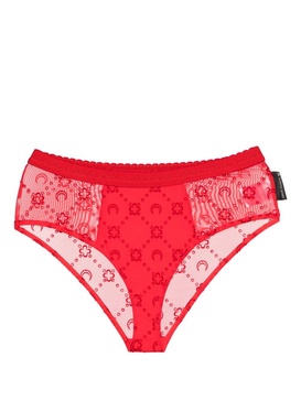 Moonogram-flocked mesh briefs