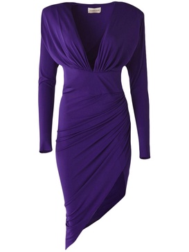 V-neck draped-design dress