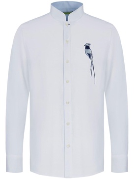 phoenix-detail band-collar shirt