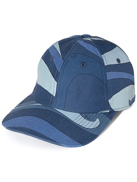 wave-print cotton cap 