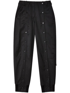 button placket straight-leg trousers