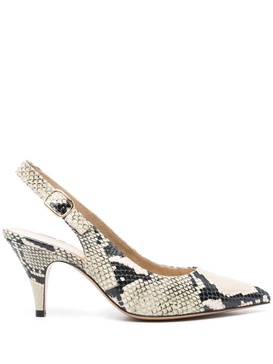 River 75mm python-embossed pumps