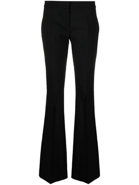 flared wool-blend trousers