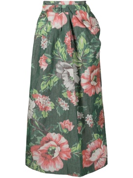 belted floral skirt