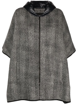 Checked wool cape