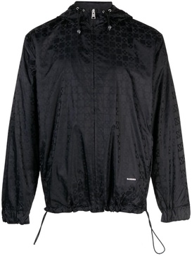 Square Cross-print windbreaker