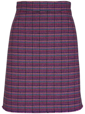 check-pattern cotton-blend skirt 