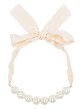 faux-pearl embellished necklace