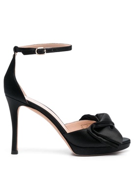 100mm bow-detail satin sandals