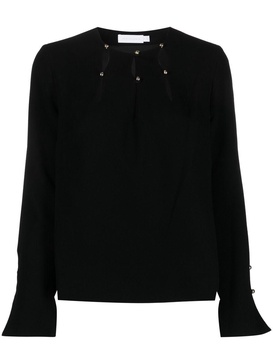 Sharon long-sleeve crepe blouse