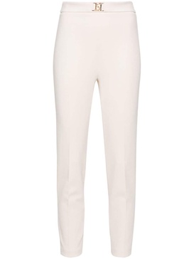 cropped-leg crepe trousers