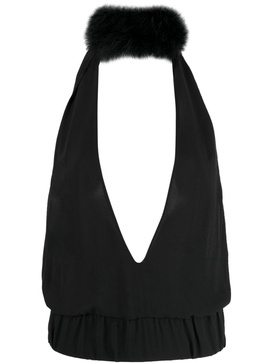 Black Salina Halterneck Top 