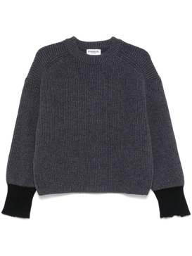 contrasting-cuff chunky-knit sweater