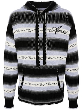 striped knitted hoodie