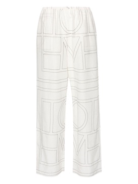 embroidered-monogram trousers