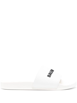 Women's Pool Slide Sandal in White Black