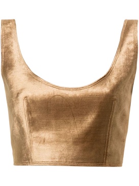 cropped velvet tank top