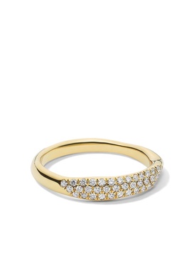 18kt yellow gold Stardust Top Squiggle diamond band ring