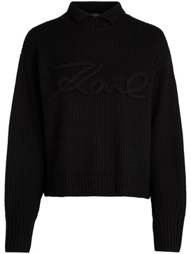 logo-appliqué knitted jumper