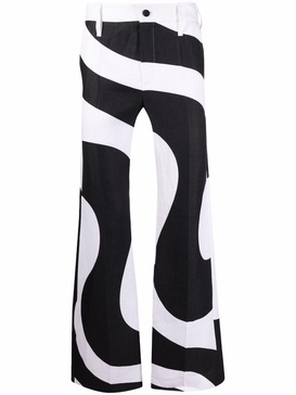 x Kenneth swirl-print trousers