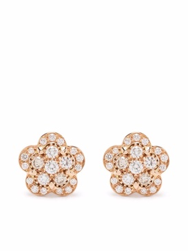 18kt rose gold Figlia dei Fiori diamond stud earrings