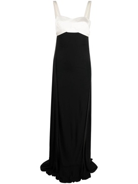 cut-out sleeveless gown