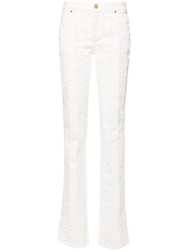 raw-cut detailed slim-leg trousers