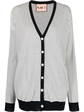 stripe-print button-up cardigan 