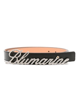 logo-lettering leather belt