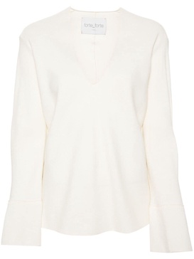 crepe long-sleeve blouse