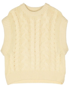 cable-knit cashmere vest