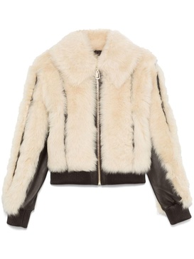 shearling zip-up jacket