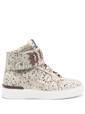 paisley-print hi-top sneakers