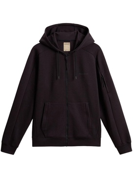 logo-print zip-up hoodie