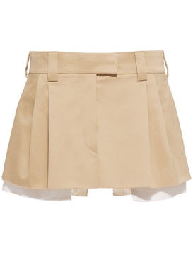 embroidered-logo chino miniskirt