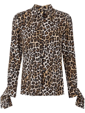 leopard-print georgette shirt