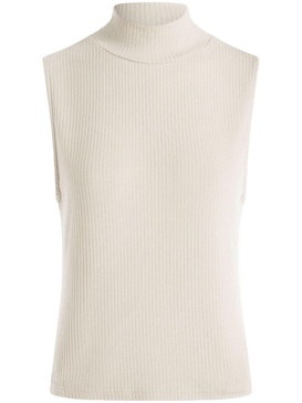 roll-neck ribbed tank top