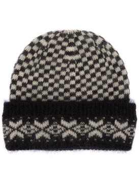 checkered-knit mohair beanie 