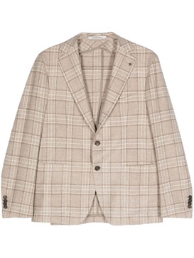 virgin-wool-blend checked blazer