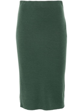 virgin wool midi skirt