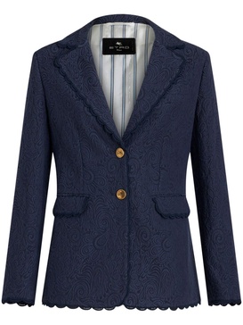 paisley-jacquard single-breasted blazer