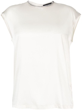 round-neck silk-blend tank top