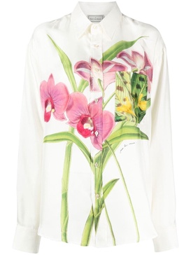 floral-print silk shirt 