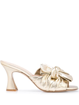 knot-bow sculpted heel mules