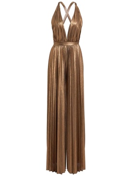 Graciane pleated plunge jumpsuit