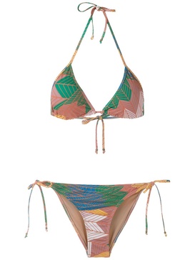 printed triangle bikini set